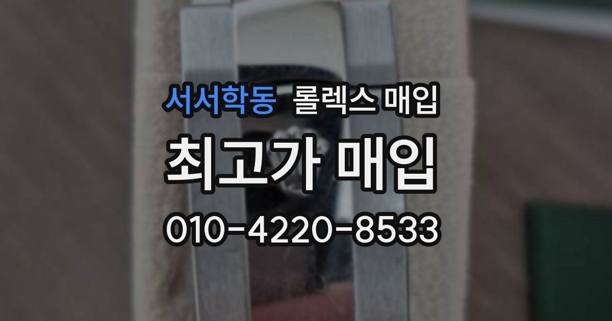 서서학동 롤렉스 매입