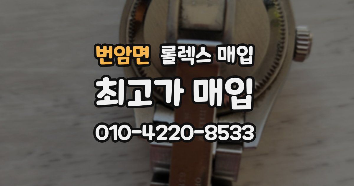 번암면 롤렉스 매입