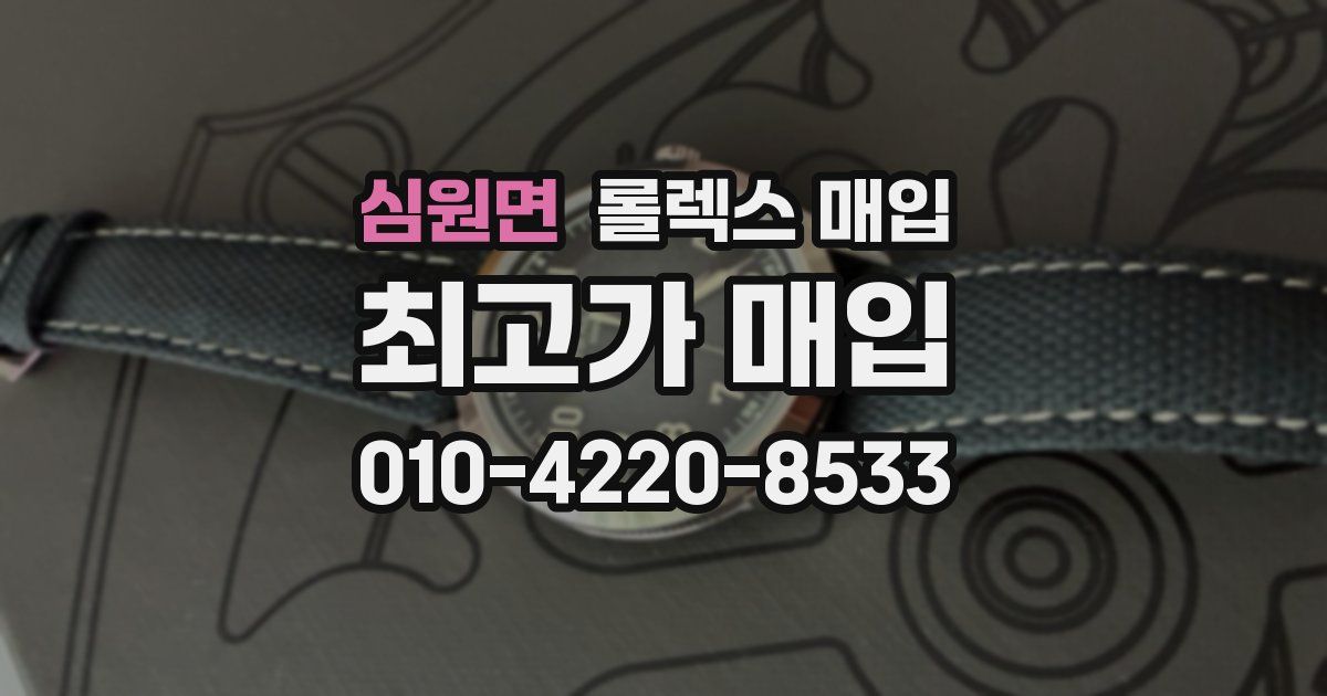 심원면 롤렉스 매입