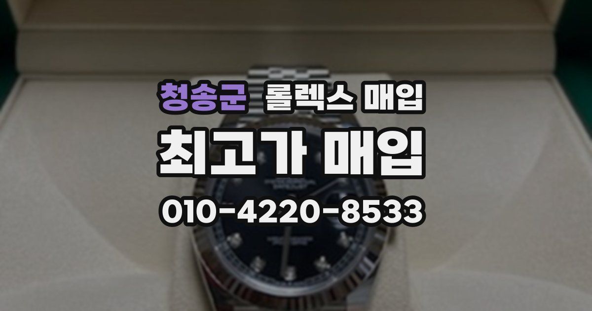 청송군 롤렉스 매입