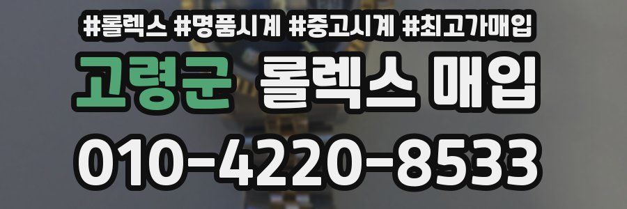 고령군 롤렉스 매입