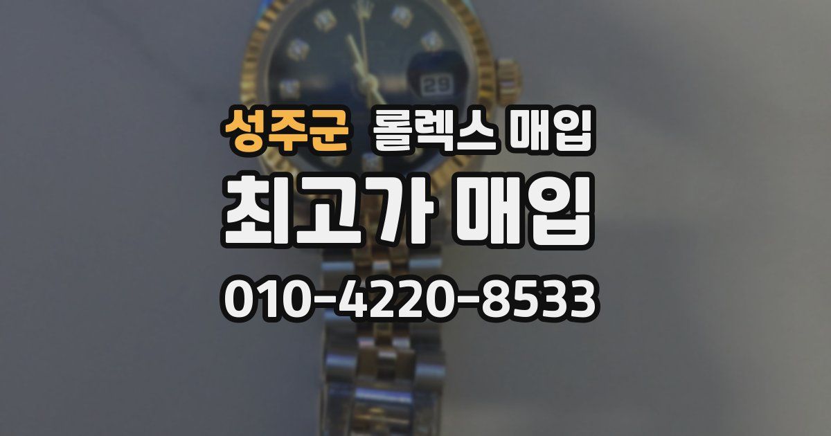성주군 롤렉스 매입