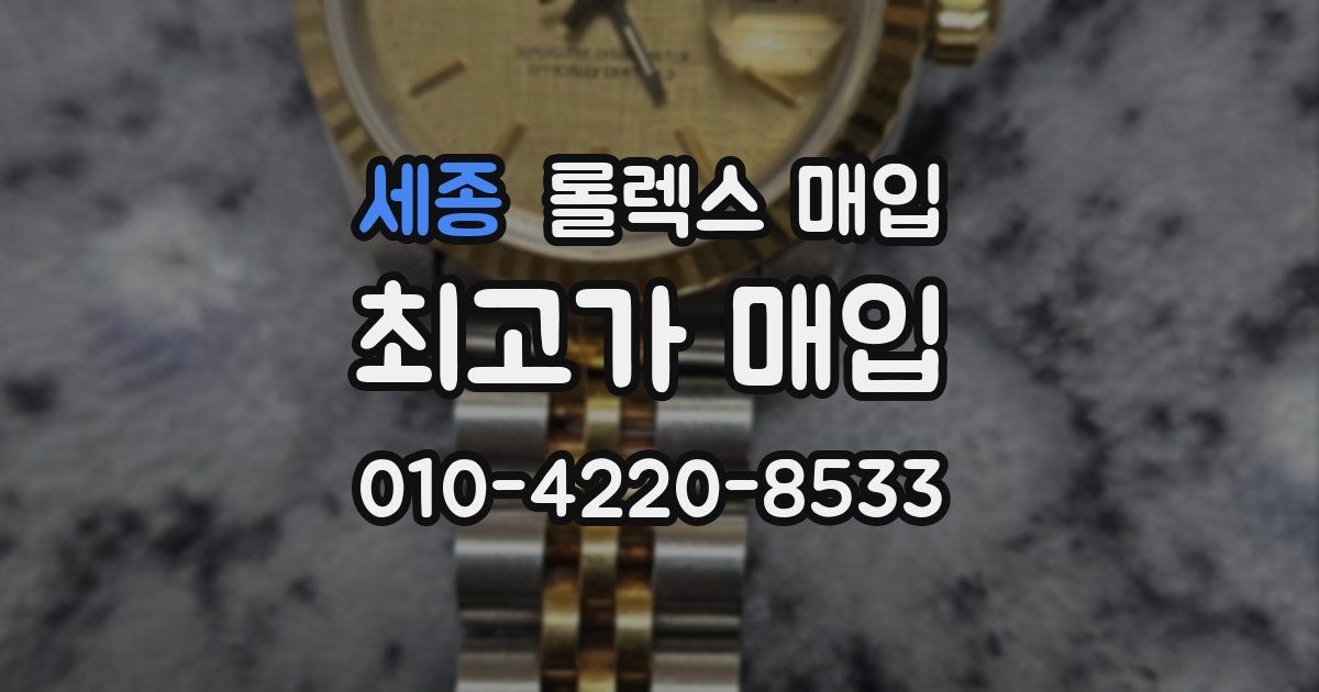 세종 롤렉스 매입