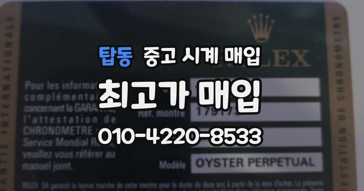 탑동 중고 시계 매입