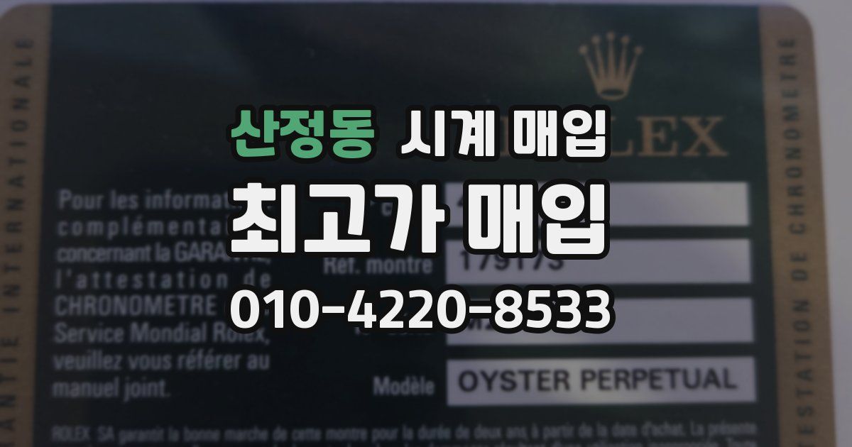 산정동 시계 매입