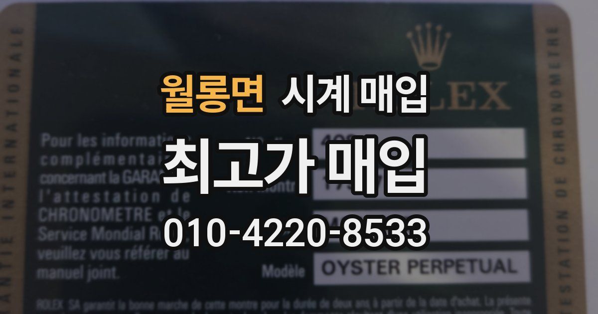 월롱면 시계 매입