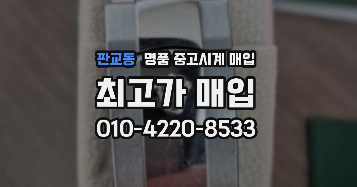 판교동 명품 중고시계 매입