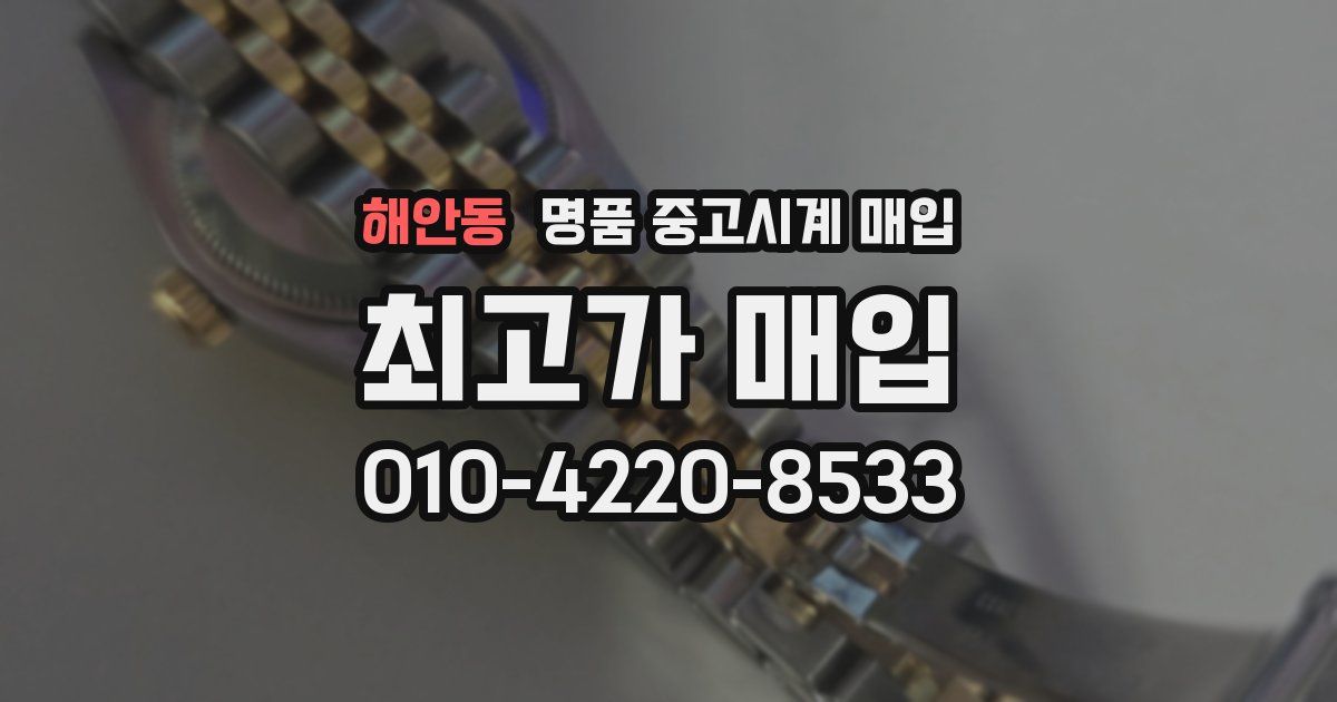 해안동 명품 중고시계 매입