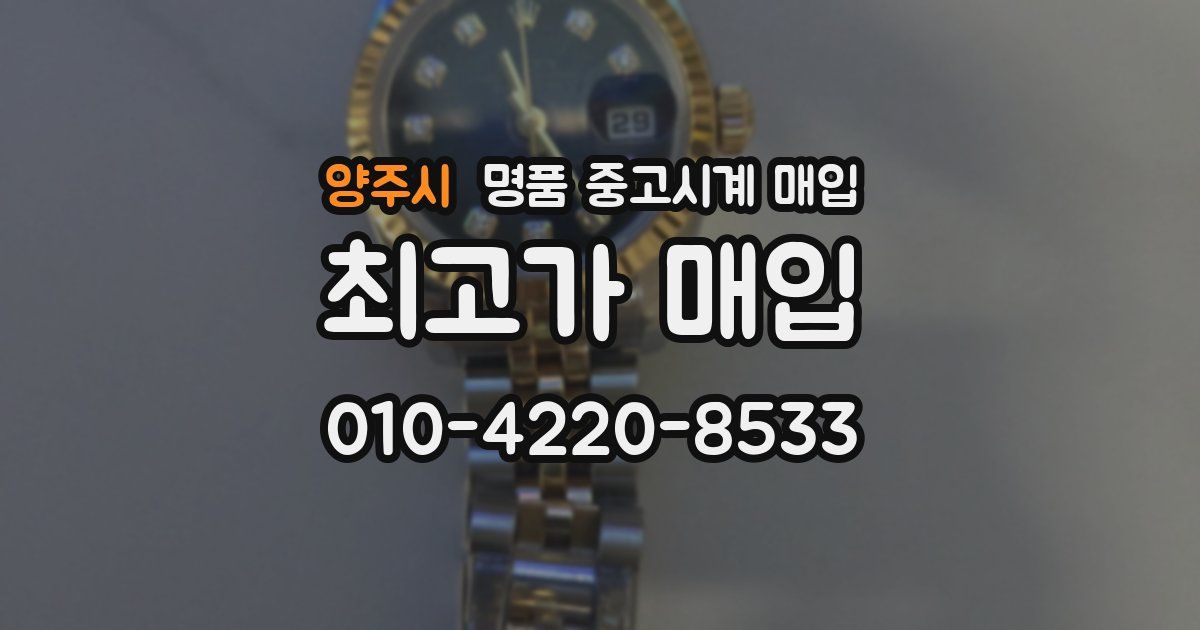 양주시 명품 중고시계 매입