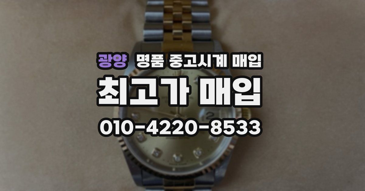 광양 명품 중고시계 매입