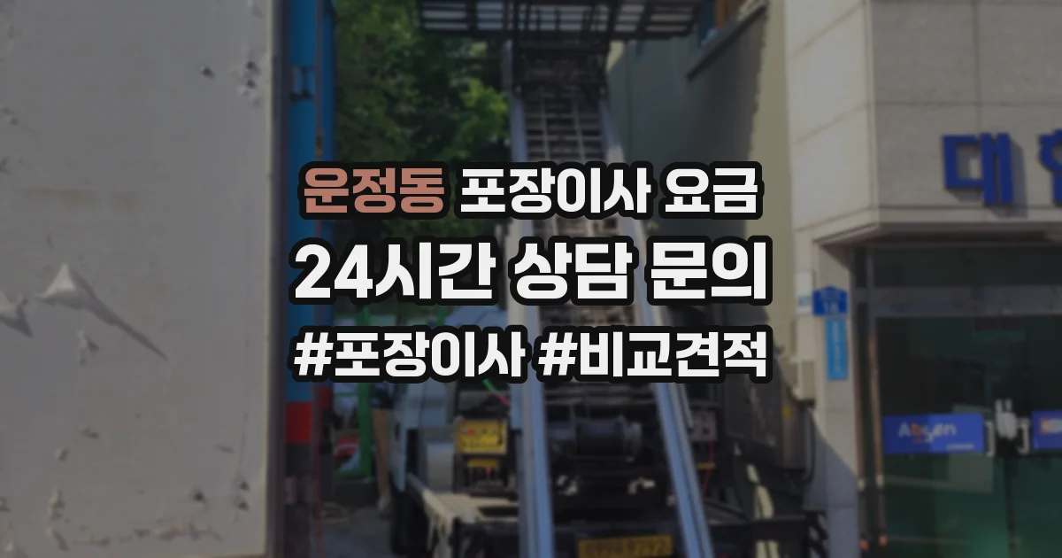 운정동 포장이사 요금