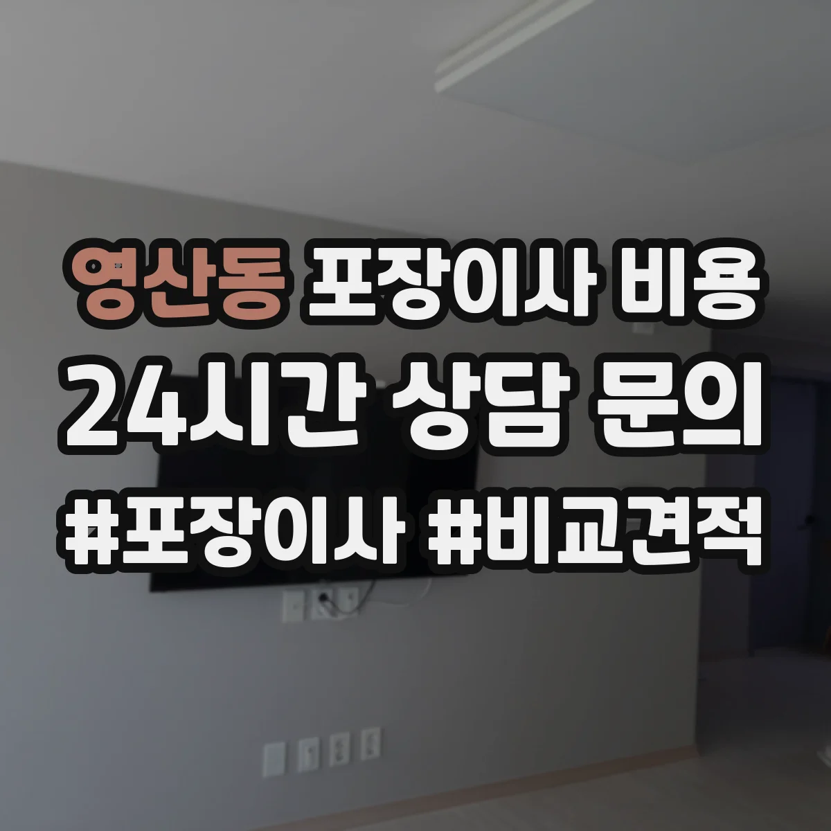 영산동 포장이사 비용