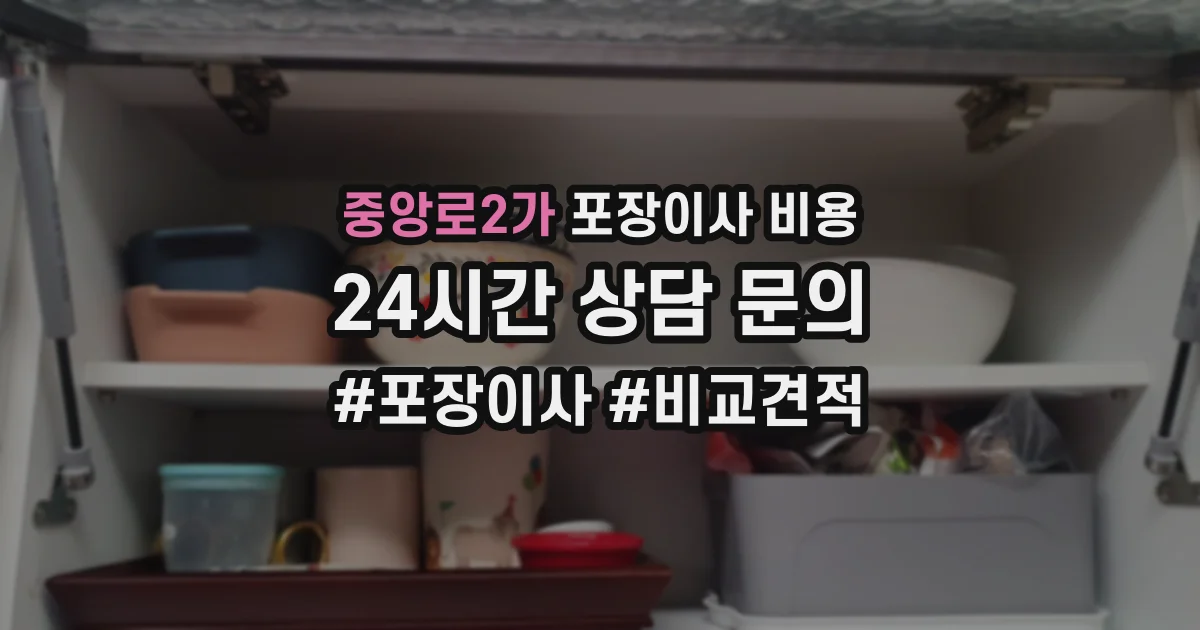 중앙로2가 포장이사 비용