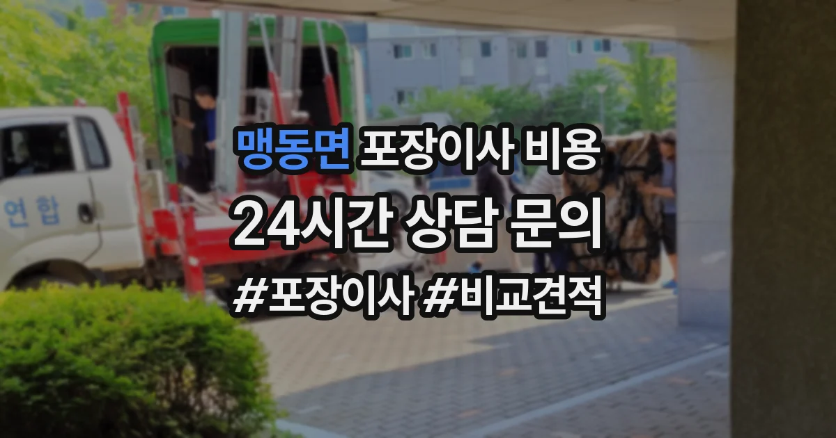 맹동면 포장이사 비용