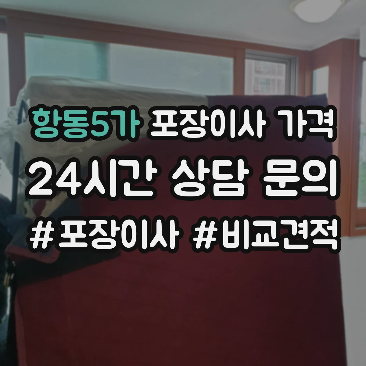 항동5가 포장이사 가격 투룸 평면에 따른 포장 범위 차이