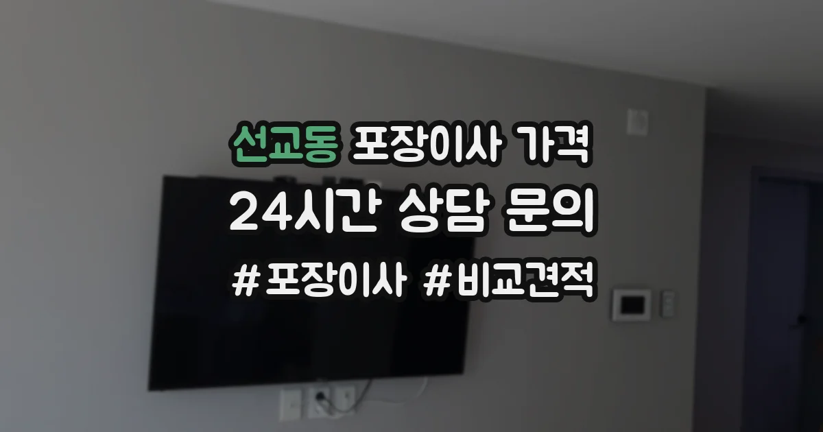 선교동 포장이사 가격