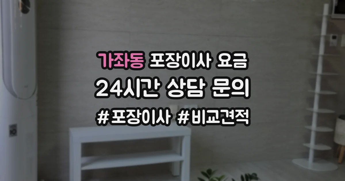 가좌동 포장이사 요금