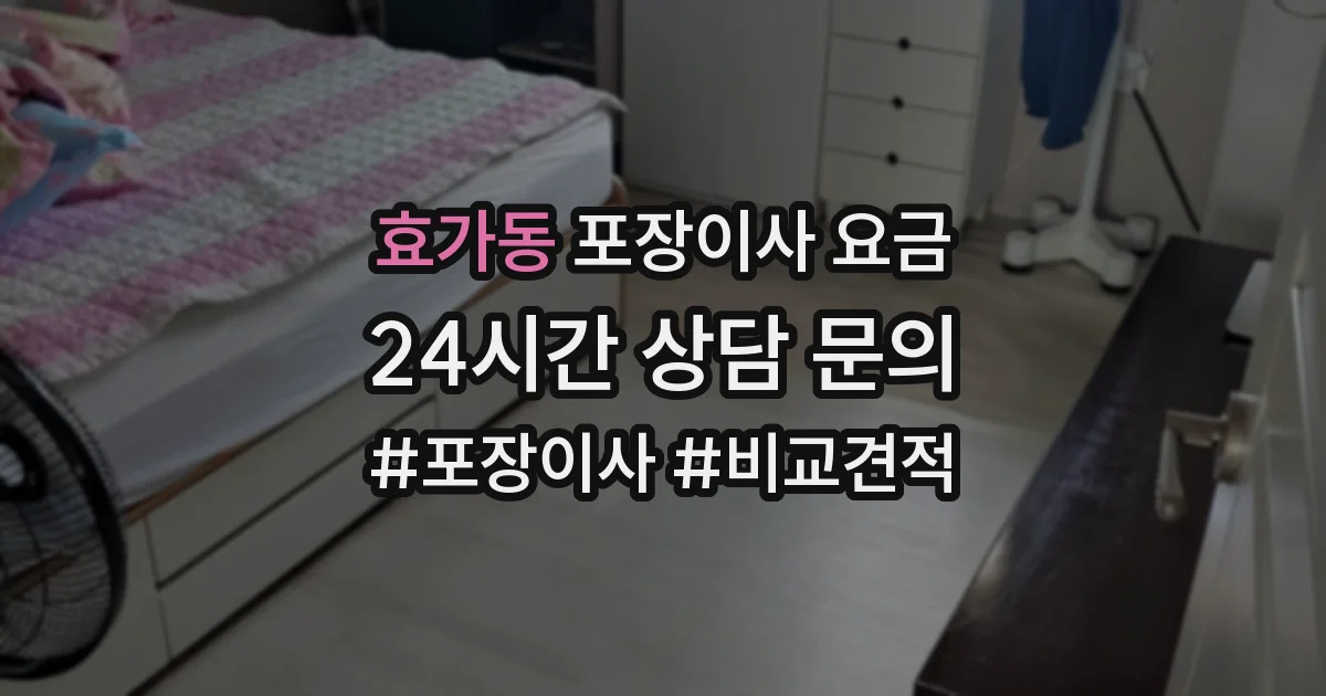 효가동 포장이사 요금