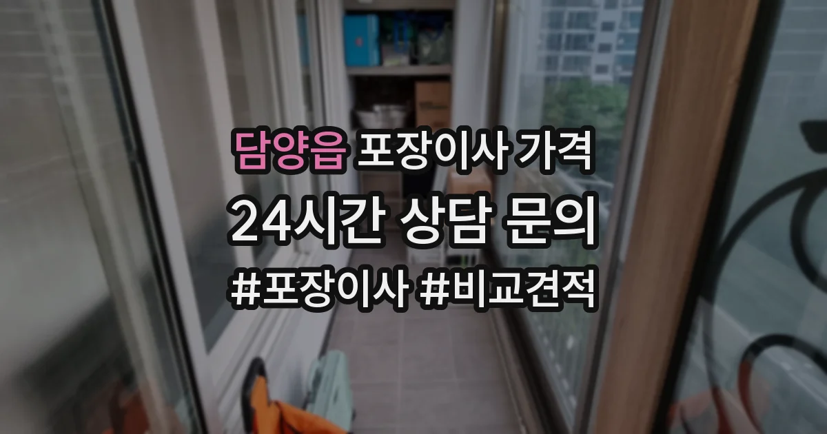 담양읍 포장이사 가격