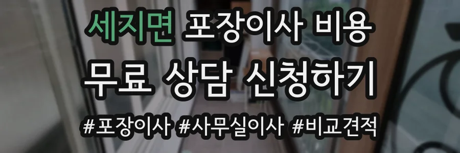 세지면 포장이사 비용