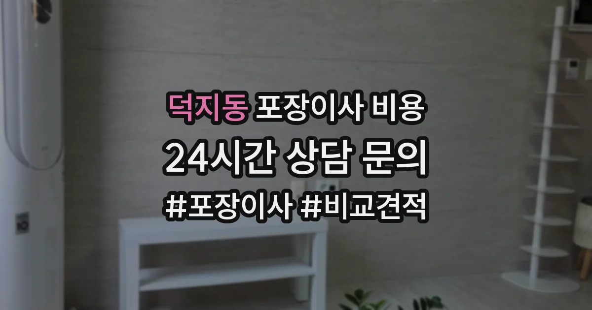 덕지동 포장이사 비용
