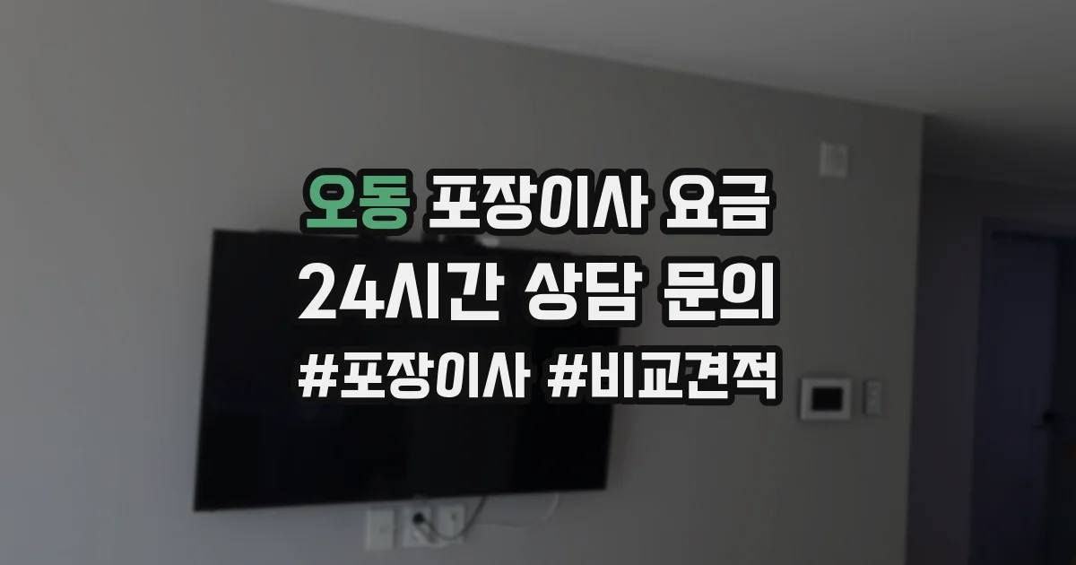 오동 포장이사 요금
