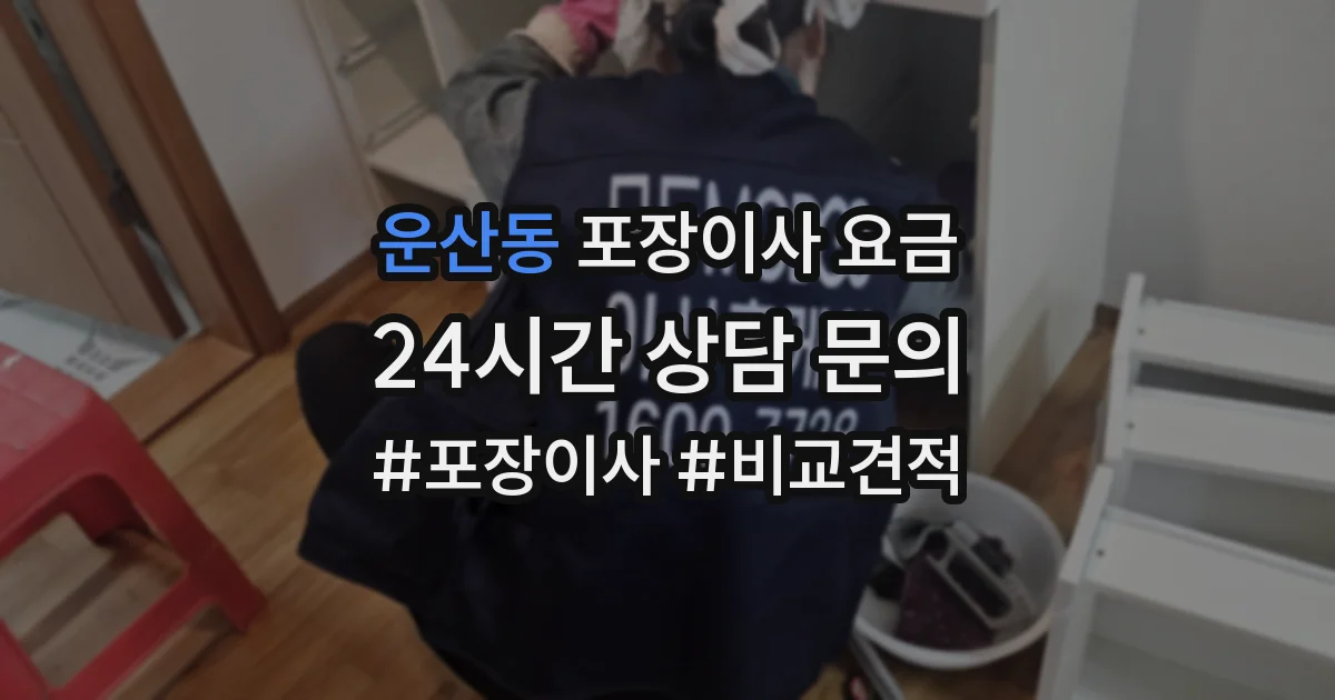 운산동 포장이사 요금