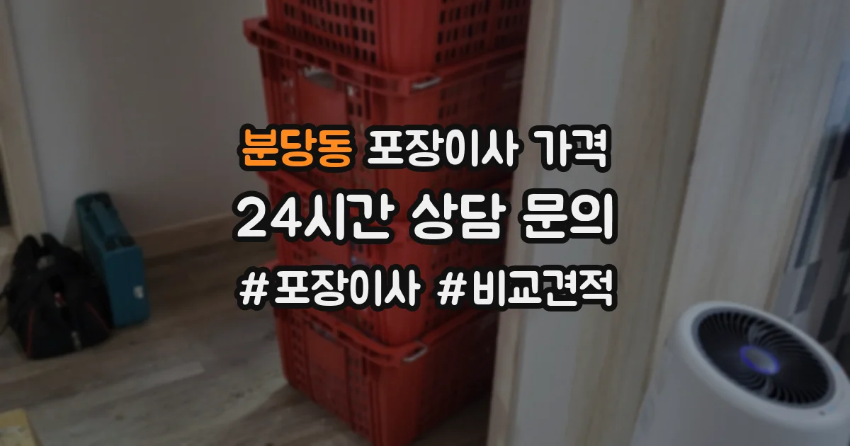 분당동 포장이사 가격