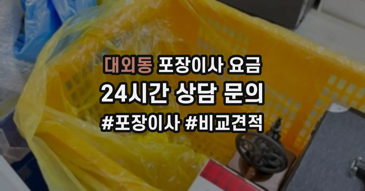 대외동 포장이사 요금