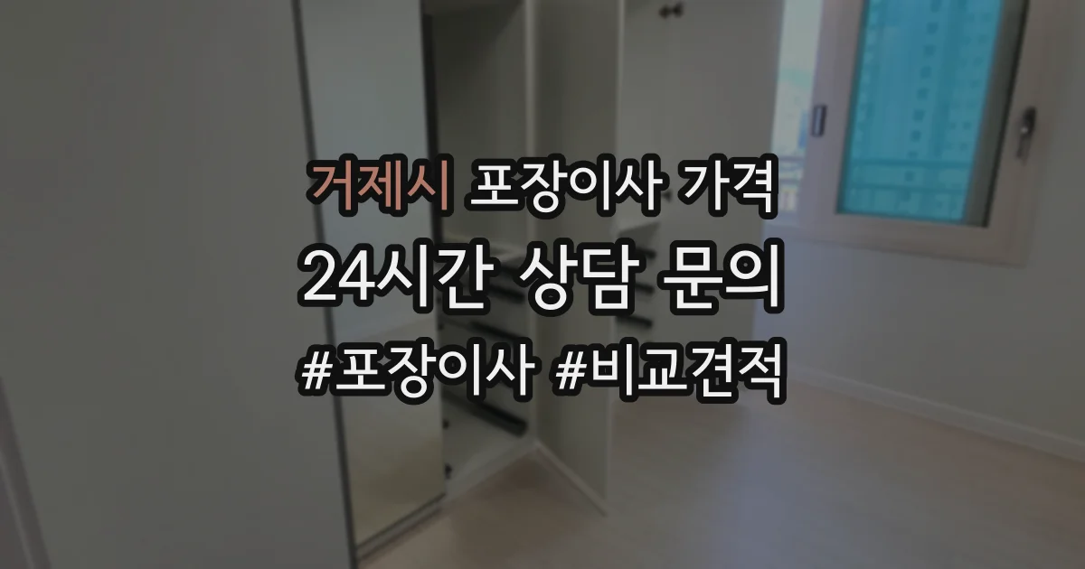 거제시 포장이사 가격