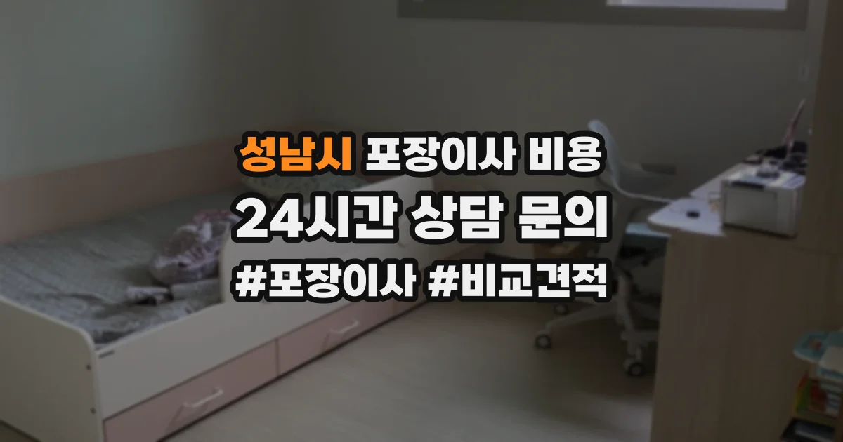 성남시 포장이사 비용
