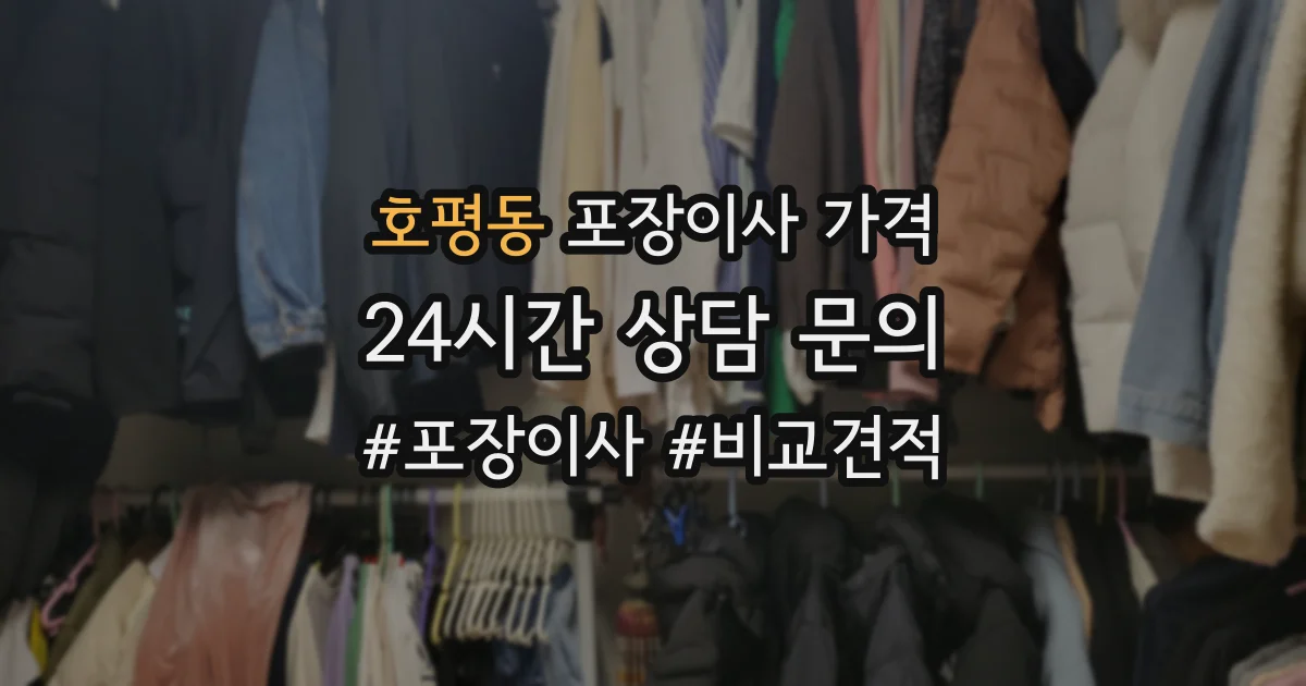 호평동 포장이사 가격
