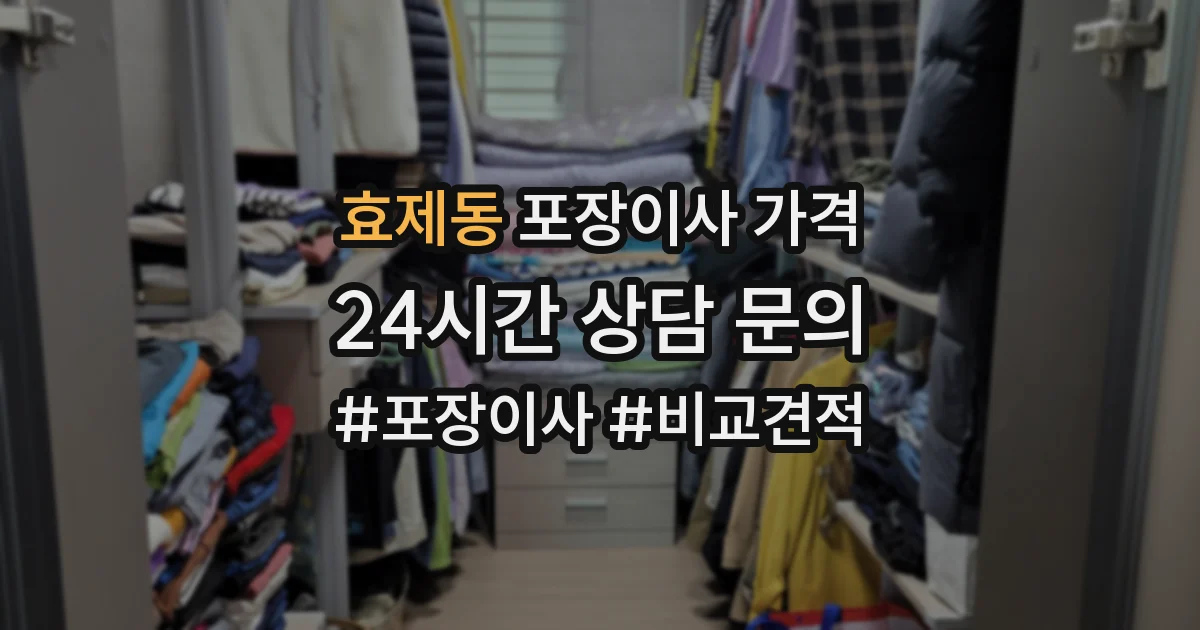 효제동 포장이사 가격