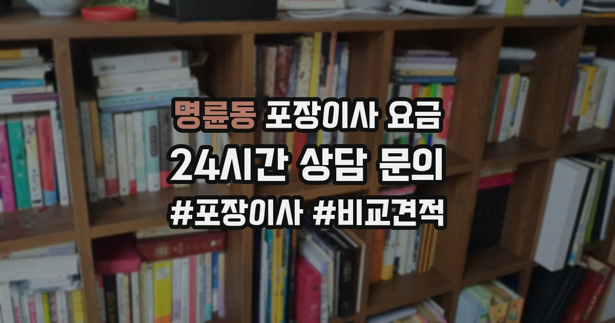명륜동 포장이사 요금