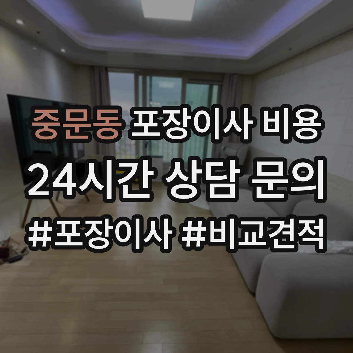 중문동 포장이사 비용
