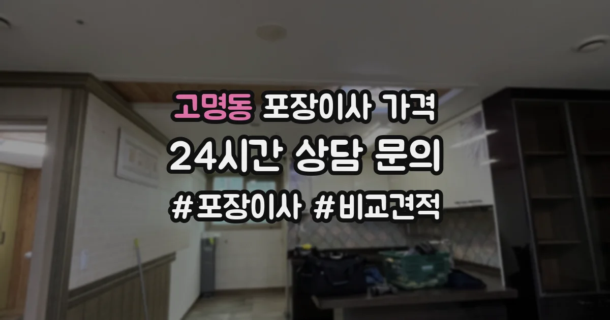 고명동 포장이사 가격