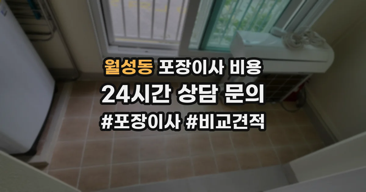 월성동 포장이사 비용