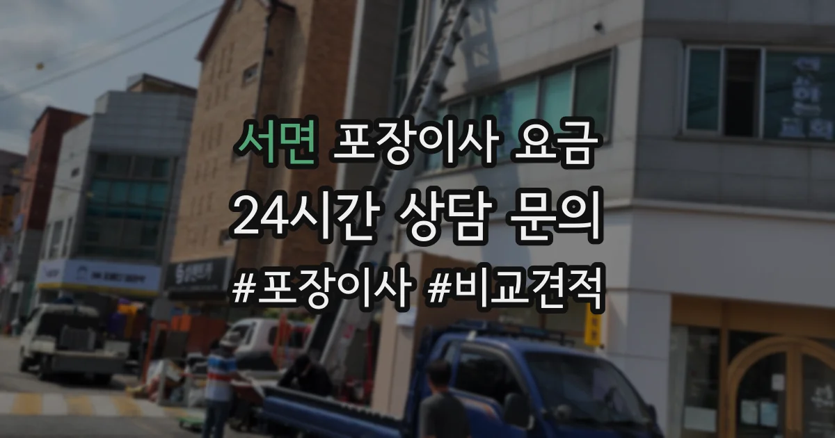 서면 포장이사 요금
