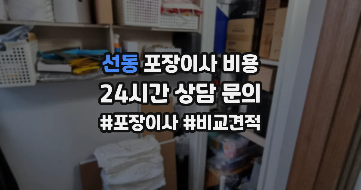 선동 포장이사 비용
