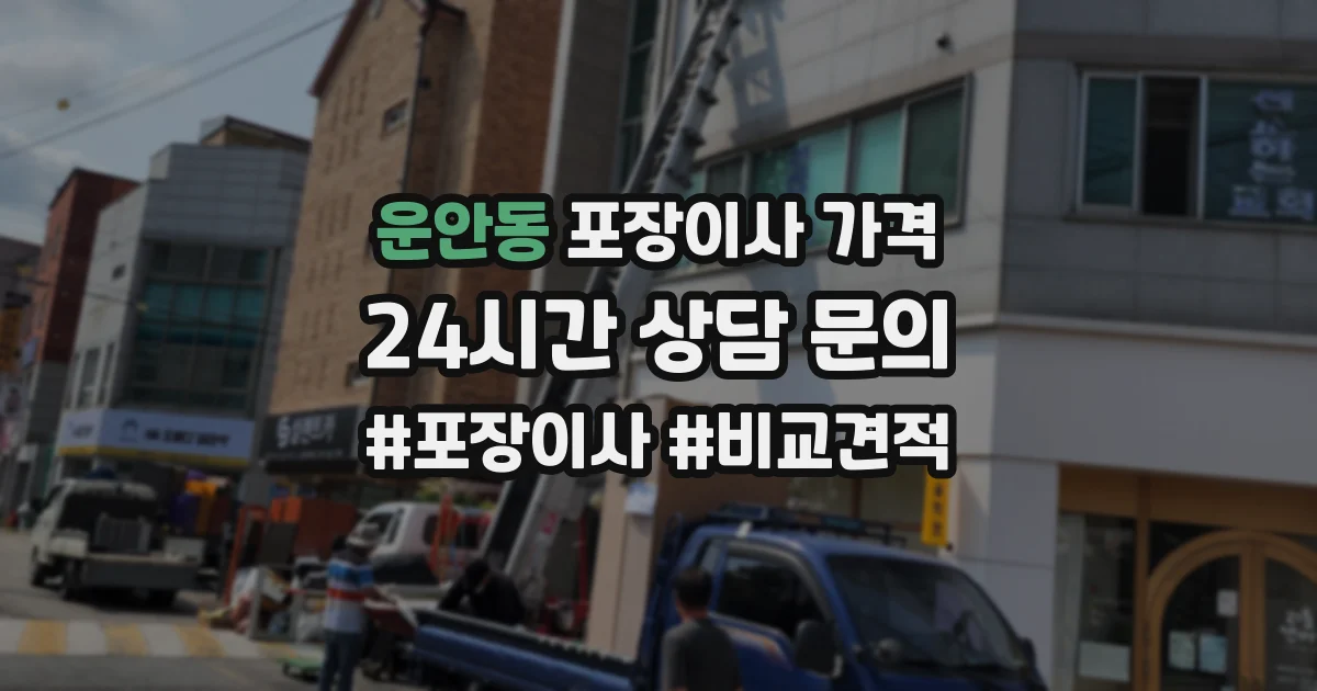 운안동 포장이사 가격