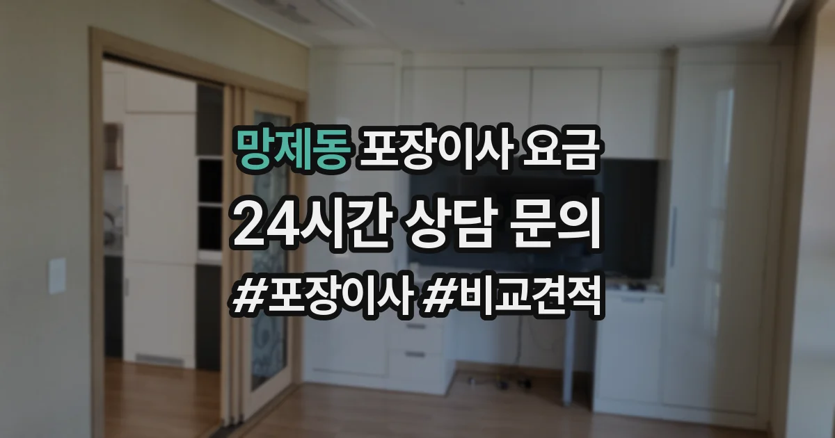 망제동 포장이사 요금