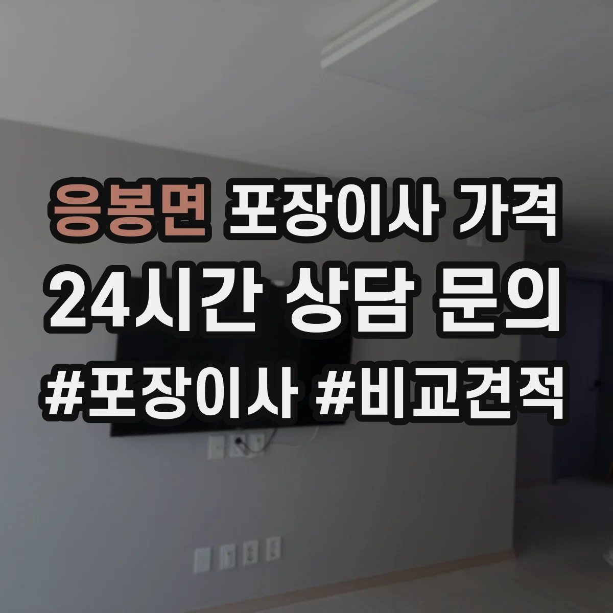 응봉면 포장이사 가격