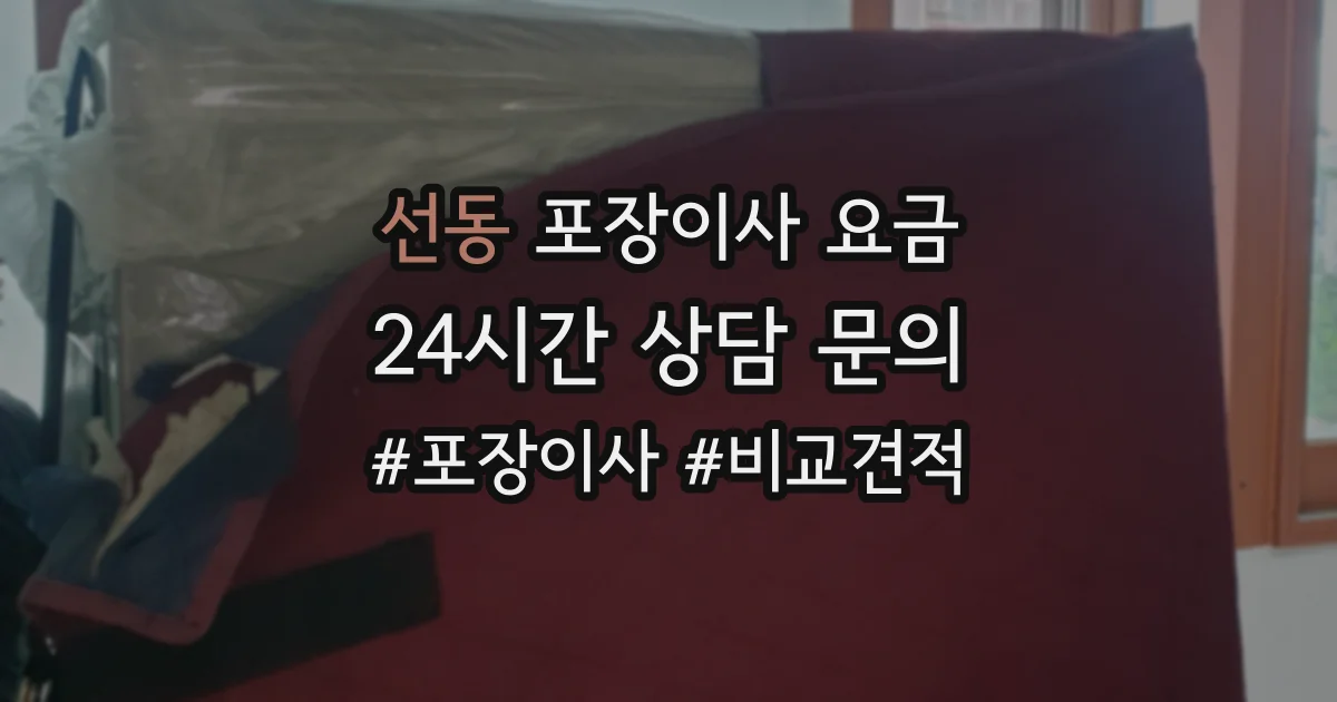 선동 포장이사 요금