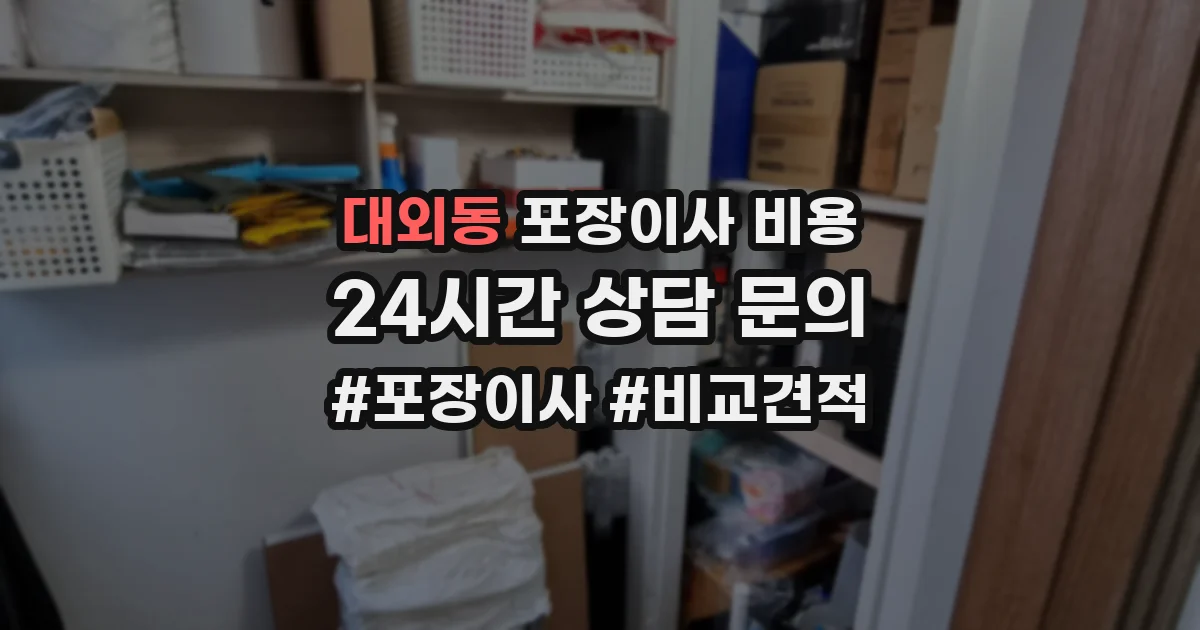 대외동 포장이사 비용