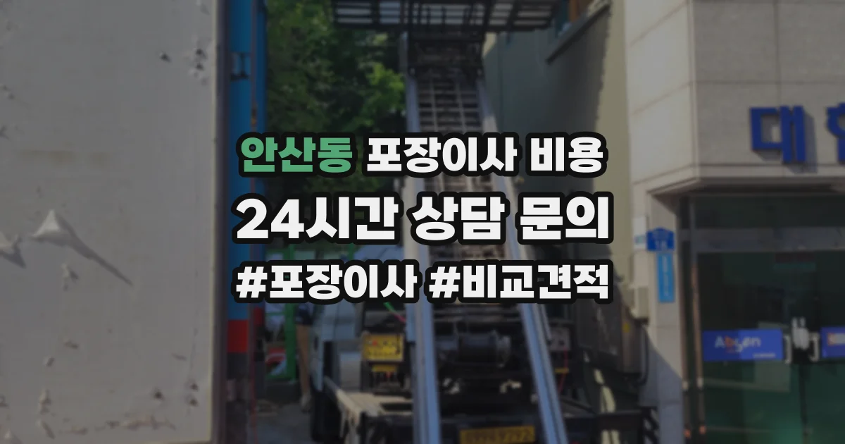 안산동 포장이사 비용