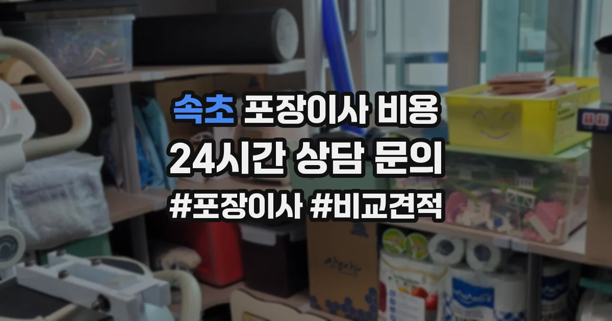 속초 포장이사 비용