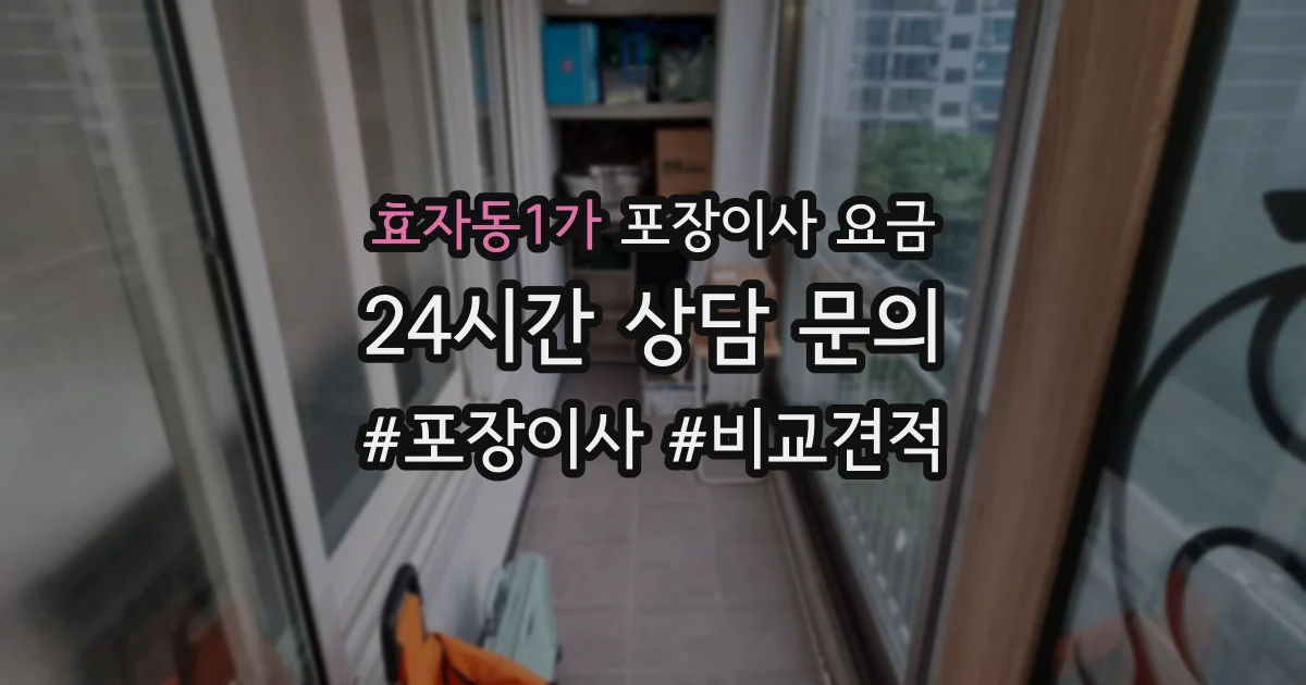 효자동1가 포장이사 요금
