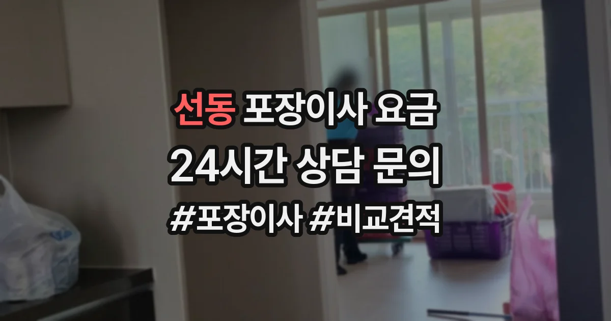 선동 포장이사 요금