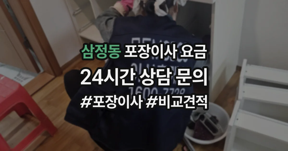 삼정동 포장이사 요금