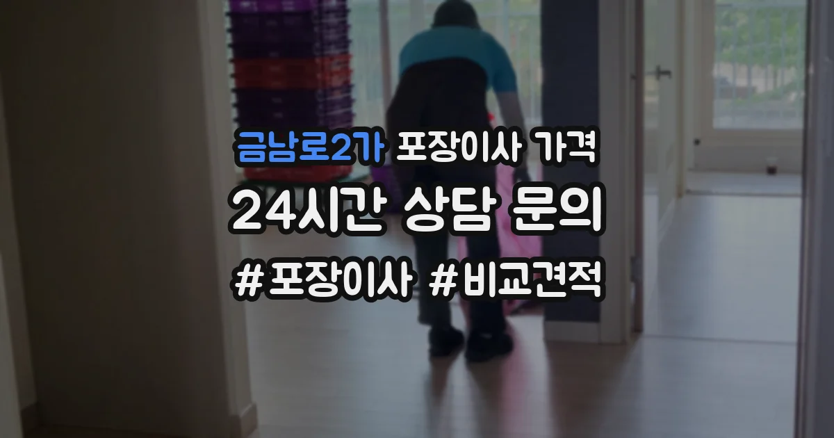 금남로2가 포장이사 가격